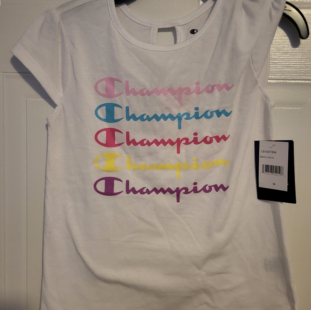 Champion Multicolor Logo White Tee